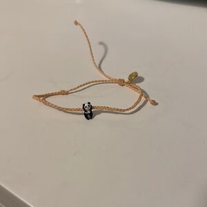 Pink Braided Pura Vida Bracelet with Panda Charm